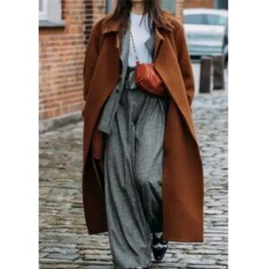 COS Brown Wool Blend Long Coat